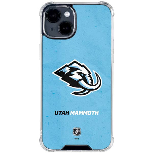 NHL Utah Mammoth Distressed Blue iPhone 15 Clear Case